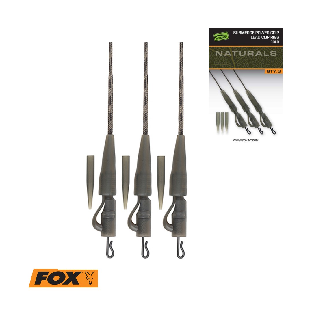 Fox Edges Naturals Sumerge Lead Clip Leaders 30lb - 3 kom