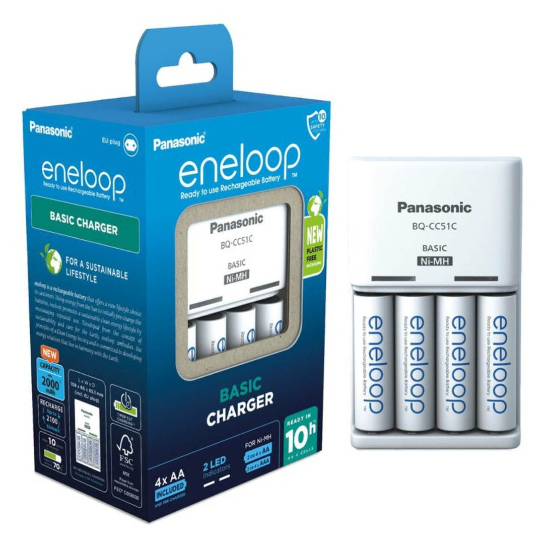 PANASONIC PUNJAČ ZA BATERIJE BQ-CC51 ENELOOP CHARGER AA + 4X R6 2000
